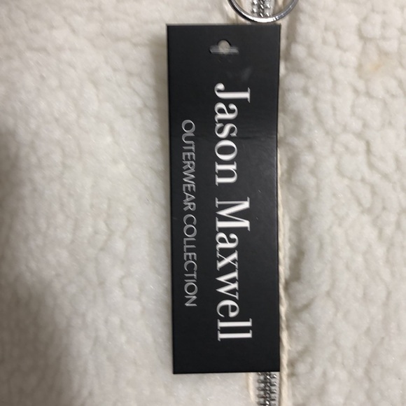 NWT White Jason Maxwell Zip Up Sherpa Teddy Jacket - Picture 2 of 6